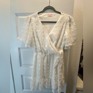 Pink Lily white dress